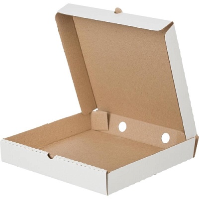Коробка картонная для пиццы 250x250x40мм 140гр Т-22 Е Гофрокартон цвет Белый/Бурый Эдв (х1/50)