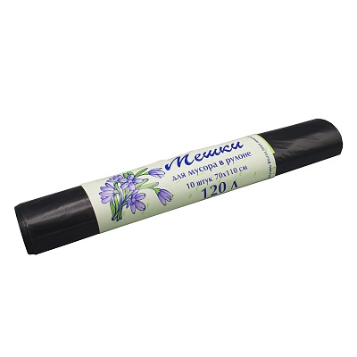 Мешки мусорные ПВД 120л 70x110см (40) В рулонах (по 10 шт) Артпласт (х1/20) [упаковка]