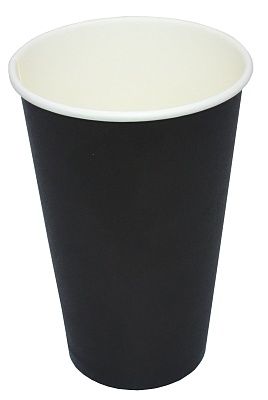 Стакан бумажный 1сл. SP16, 400/473мл цвет Черный Для горячих напитков (х45/900)