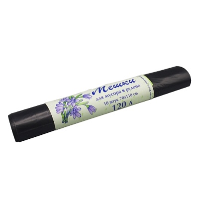 Мешки мусорные ПВД 120л 70x110см (40) В рулонах (по 10 шт) Артпласт (х1/20) [упаковка]